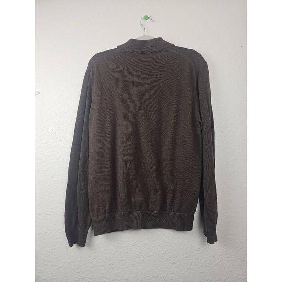 St. John's Bay Mens Brown Long Sleeve Polo Sweater Size Large - Picture 3 of 7